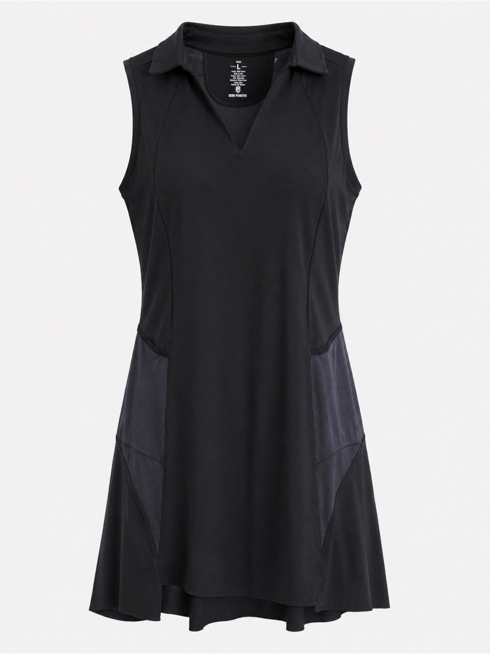 NWT Born Primitive Power Dress Black Golf Tennis Athletic Polo Dress Large